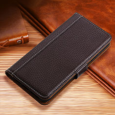 Leather Case Stands Flip Cover H01 Holder for Apple iPhone 13 Brown