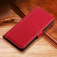 Leather Case Stands Flip Cover H01 Holder for Apple iPhone 14 Plus Red