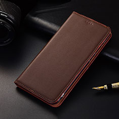 Leather Case Stands Flip Cover H04 Holder for Apple iPhone 13 Brown