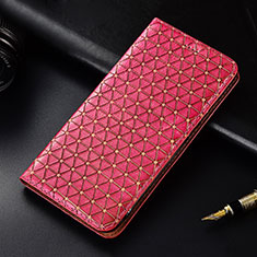 Leather Case Stands Flip Cover H05 Holder for Apple iPhone 13 Mini Hot Pink