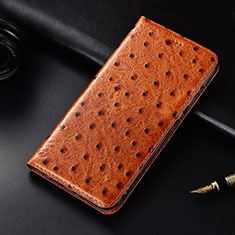 Leather Case Stands Flip Cover H06 Holder for Apple iPhone 13 Pro Orange
