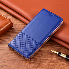 Leather Case Stands Flip Cover H08 Holder for Apple iPhone 13 Pro Max Blue