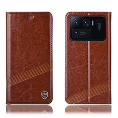 Leather Case Stands Flip Cover H09P Holder for Xiaomi Mi 11 Ultra 5G Light Brown