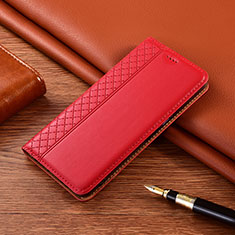 Leather Case Stands Flip Cover H10 Holder for Apple iPhone 13 Mini Red