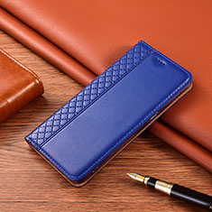 Leather Case Stands Flip Cover H10 Holder for Apple iPhone 14 Blue