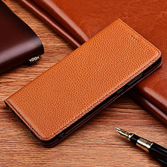 Leather Case Stands Flip Cover H11 Holder for Apple iPhone 13 Brown