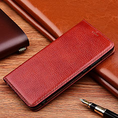 Leather Case Stands Flip Cover H11 Holder for Apple iPhone 13 Pro Brown