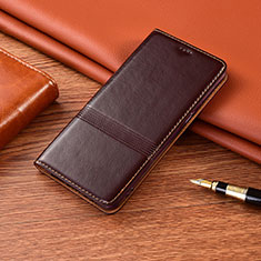 Leather Case Stands Flip Cover H14 Holder for Apple iPhone 13 Brown