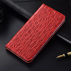 Leather Case Stands Flip Cover H16 Holder for Apple iPhone 13 Pro Max Red