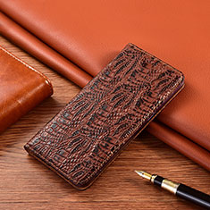Leather Case Stands Flip Cover H17 Holder for Apple iPhone 13 Brown