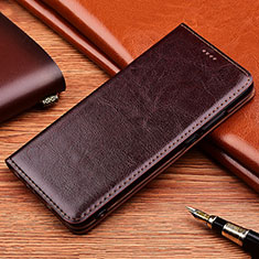 Leather Case Stands Flip Cover H19 Holder for Apple iPhone 13 Mini Brown