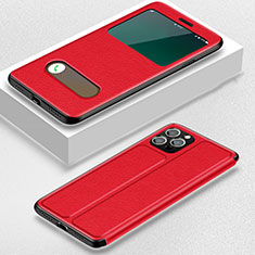 Leather Case Stands Flip Cover H20 Holder for Apple iPhone 13 Pro Max Red