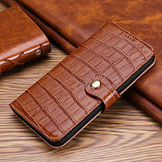 Leather Case Stands Flip Cover H21 Holder for Apple iPhone 13 Pro Brown