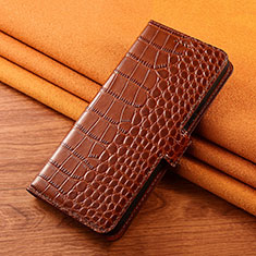 Leather Case Stands Flip Cover H23 Holder for Apple iPhone 13 Light Brown