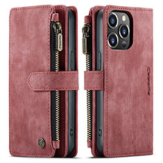 Leather Case Stands Flip Cover H27 Holder for Apple iPhone 14 Pro Red