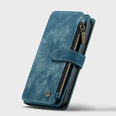 Leather Case Stands Flip Cover H28 Holder for Apple iPhone 13 Pro Max Blue