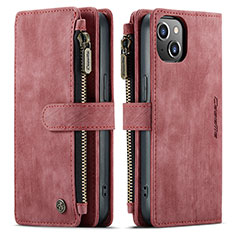 Leather Case Stands Flip Cover H28 Holder for Apple iPhone 13 Red