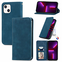 Leather Case Stands Flip Cover H30 Holder for Apple iPhone 13 Blue