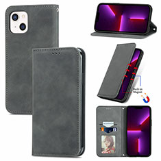 Leather Case Stands Flip Cover H30 Holder for Apple iPhone 13 Dark Gray
