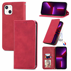Leather Case Stands Flip Cover H30 Holder for Apple iPhone 13 Mini Red