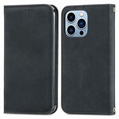 Leather Case Stands Flip Cover H30 Holder for Apple iPhone 13 Pro Black