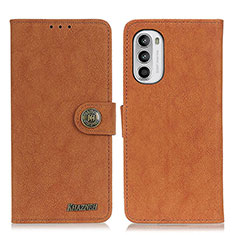 Leather Case Stands Flip Cover Holder A01D for Motorola Moto Edge (2022) 5G Brown