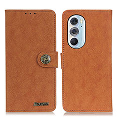 Leather Case Stands Flip Cover Holder A01D for Motorola Moto Edge 30 Pro 5G Brown