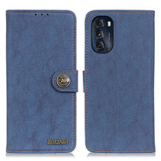 Leather Case Stands Flip Cover Holder A01D for Motorola Moto G 5G (2022) Blue