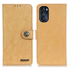 Leather Case Stands Flip Cover Holder A01D for Motorola Moto G 5G (2022) Gold