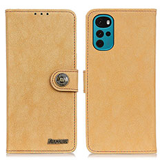 Leather Case Stands Flip Cover Holder A01D for Motorola Moto G22 Gold
