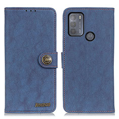 Leather Case Stands Flip Cover Holder A01D for Motorola Moto G50 Blue