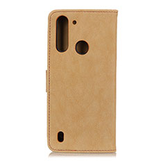 Leather Case Stands Flip Cover Holder A01D for Motorola Moto One Fusion Gold