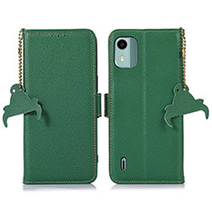 Leather Case Stands Flip Cover Holder A01D for Nokia C12 Green