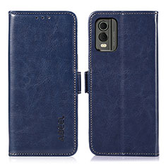 Leather Case Stands Flip Cover Holder A01D for Nokia C32 Blue