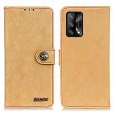 Leather Case Stands Flip Cover Holder A01D for Oppo A95 4G Gold