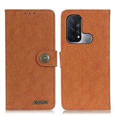 Leather Case Stands Flip Cover Holder A01D for Oppo Reno5 A Brown