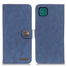 Leather Case Stands Flip Cover Holder A01D for Samsung Galaxy F42 5G Blue