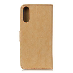 Leather Case Stands Flip Cover Holder A01D for Samsung Galaxy M02 Gold