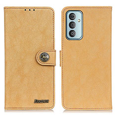 Leather Case Stands Flip Cover Holder A01D for Samsung Galaxy M23 5G Gold