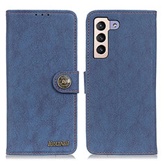 Leather Case Stands Flip Cover Holder A01D for Samsung Galaxy S22 5G Blue
