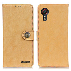 Leather Case Stands Flip Cover Holder A01D for Samsung Galaxy XCover 5 SM-G525F Gold