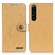 Leather Case Stands Flip Cover Holder A01D for Sony Xperia 1 V Gold