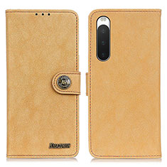 Leather Case Stands Flip Cover Holder A01D for Sony Xperia 10 V Gold