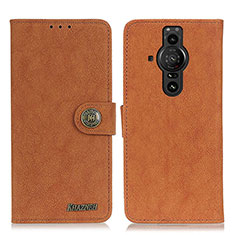 Leather Case Stands Flip Cover Holder A01D for Sony Xperia PRO-I Brown