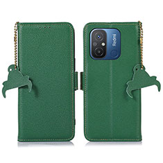 Leather Case Stands Flip Cover Holder A01D for Xiaomi Redmi 12C 4G Green