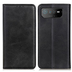 Leather Case Stands Flip Cover Holder A02D for Asus ROG Phone 6 Pro Black