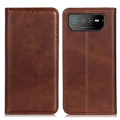 Leather Case Stands Flip Cover Holder A02D for Asus ROG Phone 6 Pro Brown