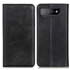 Leather Case Stands Flip Cover Holder A02D for Asus ROG Phone 7 Pro Black