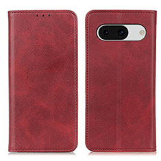 Leather Case Stands Flip Cover Holder A02D for Google Pixel 8a 5G Red