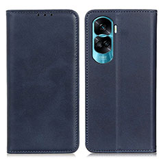 Leather Case Stands Flip Cover Holder A02D for Huawei Honor 90 Lite 5G Blue
